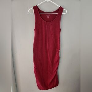 Red Ruched Midi Maxi Dress Isabel Maternity Sleeveless Tank 4th Of July American